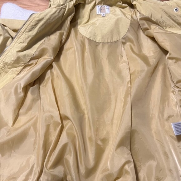 Gallery Yellow Gold Hooded Cotton Nylon Drawstring Waist Rain Jacket Size Medium - Picture 5 of 10
